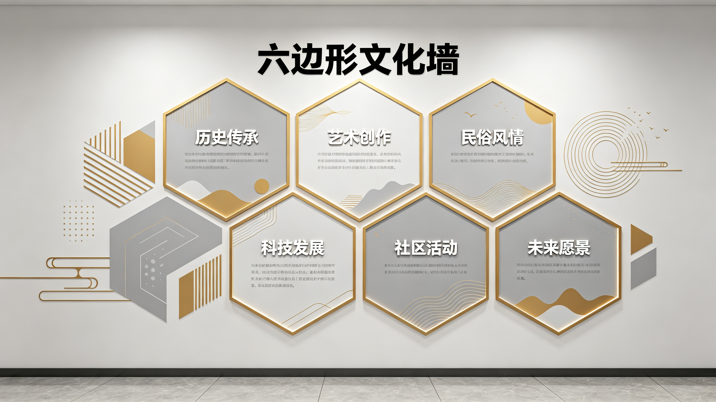 枣阳企业文化墙 | 六边形信息美学